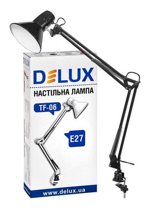 Настільна лампа DELUX TF-06 NEW E27 на струбцині чорна