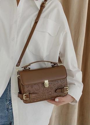 Модная женская сумочка , стильная коричневая сумка