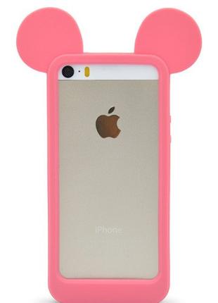 Ярко-розовый силиконовый бампер для Iphone 5/5S