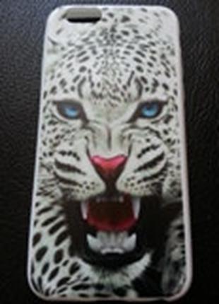 Тонкий силиконовый чехол c леопардом для Iphone 6 6S