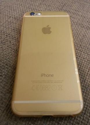 Силиконовый золотой для iphone 6 6S ультратонкий