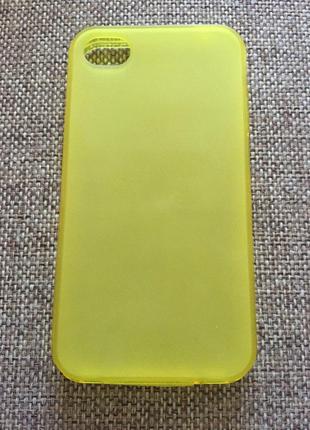 Стильний жовтий силіконовий чохол iphone 4/4s