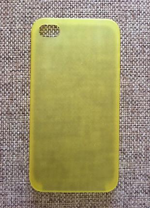 Защитный прозрачно-желтый чехол-накладка iphone 4/4s