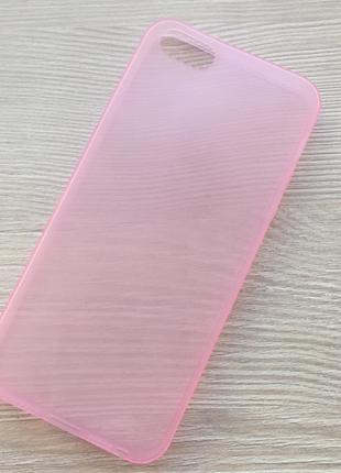 Розовый ультратонкий матовый силиконовый чехол iphone 5/5S в у...