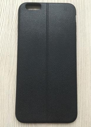 Черный силиконовый чехол под кожу со швом iphone 6+/6S+ 5.5дюйма