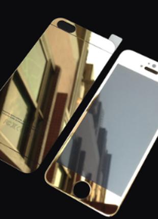 Защитное стекло для iPhone 7+/8+ на две стороны золотое
