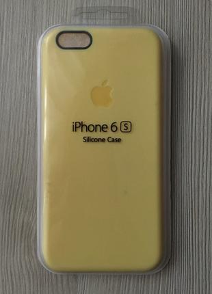 Силиконовый желтый чехол для iphone 6/6s в упаковке