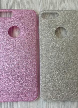Блестящий рожевий силиконовый чехол для iPhone 7+/8+