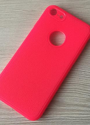 Розовый матовый силиконовый чехол iphone 7/8 в упаковке