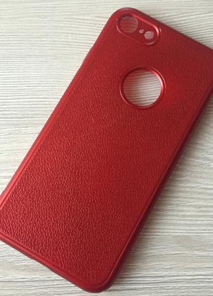 Бардовый матовый силиконовый чехол iphone 7/8 в упаковке