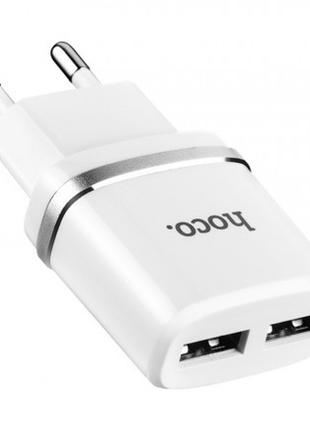Зарядное белое устройство Hoco C12A Smart Dual 2 USB
