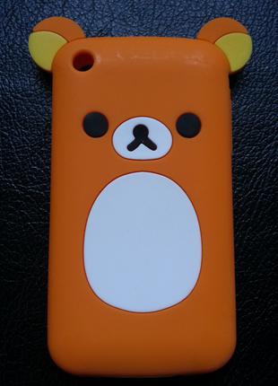 Силиконовый чехол "Оранжевый мишка Rilakkuma" iphone 3/3S