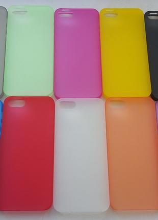 Тонкие пластиковые чехлы iphone 5/5s(желтый, оранжевый)