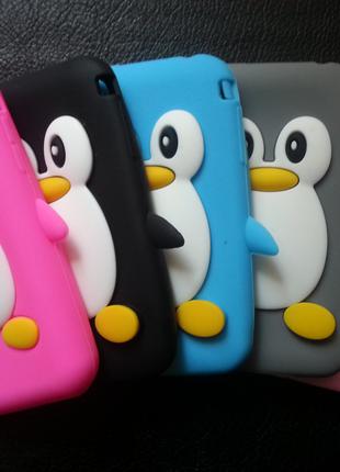 Силиконовый чехол "Пингвин" iphone 3/3s серый и черный