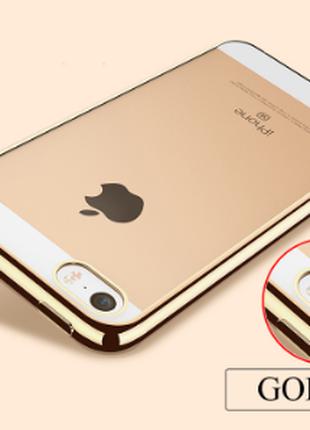 Силіконовий чохол із золотими ободами iphone 5/5S