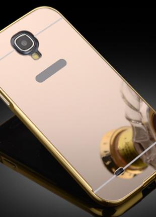 Чехол для Samsung S4 i9500 золотой зеркальный акрил