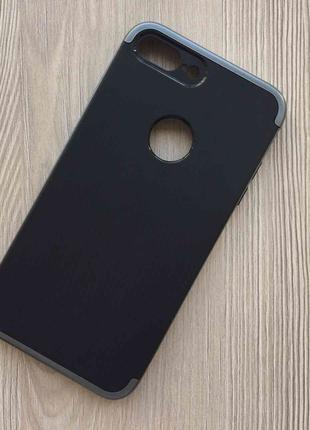 Чехол iPaky TPU черный карбон с серым ободом iphone 7+/8+ в уп...