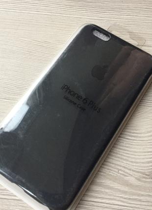 Силиконовый черный чехол для iphone 6+/6S+ в упаковке
