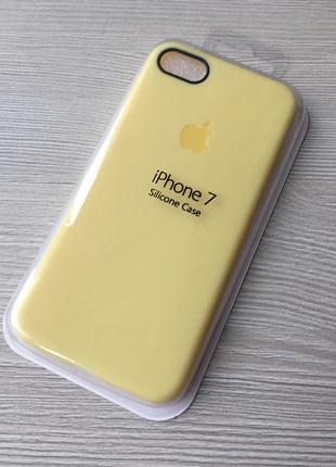 Силиконовый желтый чехол для iphone 7/8 в упаковке