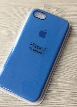 Силиконовый голубой чехол для iphone 7/8 в упаковке