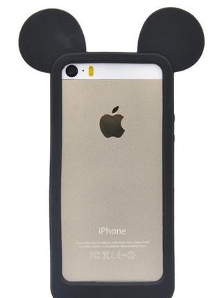 Черный силиконовый бампер для Iphone 5/5S