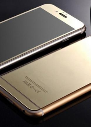 Защитное двойное золотое стекло для Iphone 6/6S противоударное