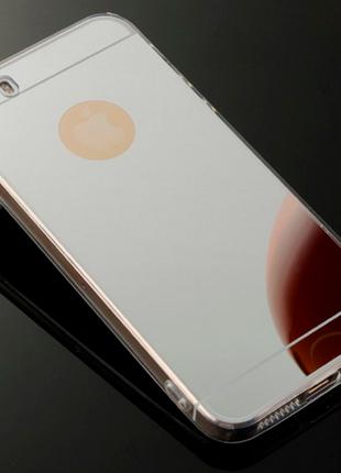 Зеркальный серебряный силиконовый чехол iphone 5/5S