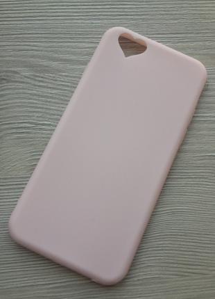 Персиковый силиконовый чехол iphone 6/6S с заглушками