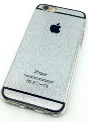Чехол силиконовый серебряный для Iphone 6/6S
