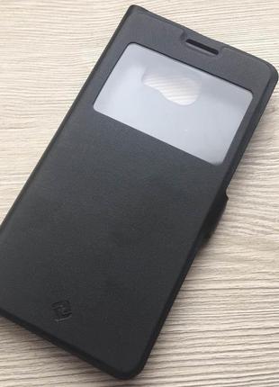 Черная книжечка для Samsung Galaxy S6 с окошками на магните