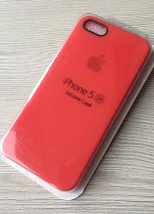 Силиконовый красный чехол для iphone 5/5s в упаковке