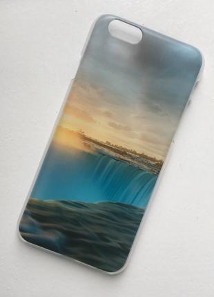 Прозрачный пластиковый чехол "Водопад" iphone 6/6S в 3D