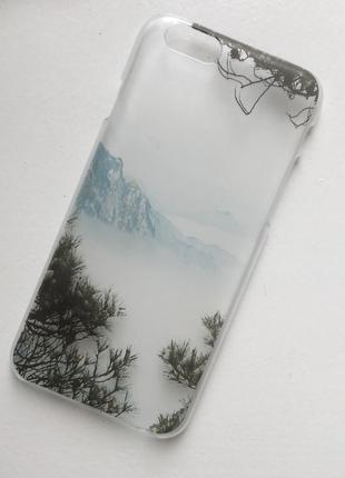 Прозрачный пластиковый чехол "Зима" iphone 6/6S в 3D