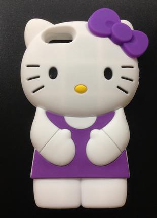 Силиконовый фиолетовый чехол Kitty для Iphone 5/5S