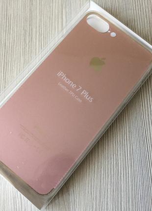 Розовый чехол под металл силиконовый для iPhone 7+/8+ в упаковке