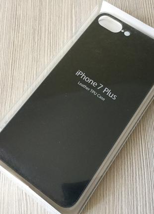 Черный чехол под металл силиконовый для iPhone 7+/8+ в упаковке