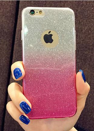 Мерцающий силиконовый розовый чехол для iphone 6/6s