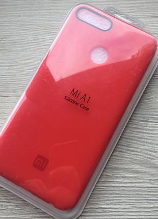 Силиконовый красный чехол для Xiaomi Redmi Mi A1/5X в упаковке