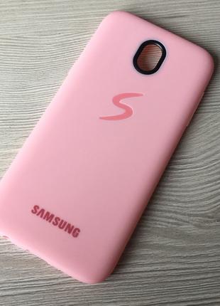 Силиконовый розовый чехол для Samsung J5 J530 в упаковке