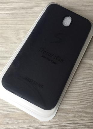 Силиконовый черный чехол для Samsung J7 J730 в упаковке