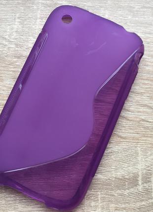 Стильный силиконовый чехол iphone 3/3S фиолетовый