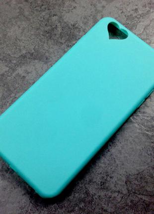 Голубой силиконовый чехол iphone 5/5S с заглушками