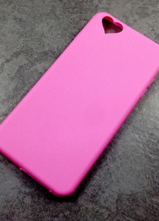Розовый силиконовый чехол iphone 5/5S с заглушками