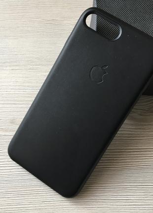 Чорний чохол Apple iphone 7+/8+ під шкіру