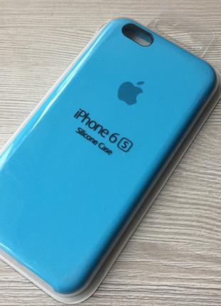 Голубой чехол для iphone 6 6S в упаковке микрофибра + soft-touch