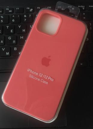 Персиковый Чехол Silicone Case Full для iPhone 12/12pro