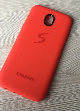 Силиконовый красный чехол для Samsung J5 J530 в упаковке
