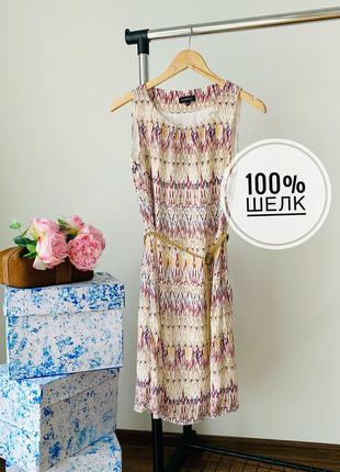 Сукня натуральний шовк з поясом