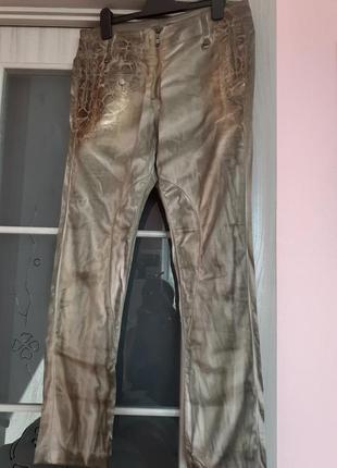 Стильные джинсы цвета хаки с золотым напылением sexy woman