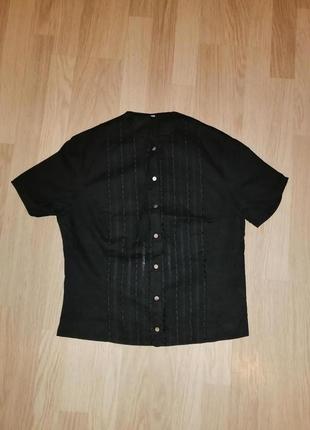 Блузка черная с коротким рукавом хлопок